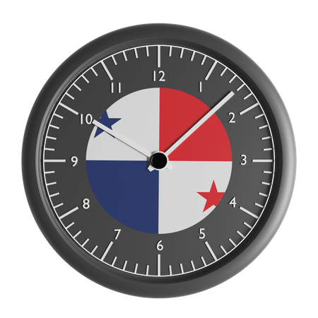 Wall clock with the flag of Panama  3D Icon