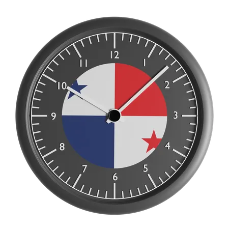 Wall clock with the flag of Panama  3D Icon