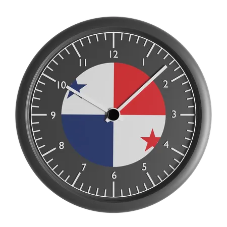 Wall clock with the flag of Panama 3D Icon