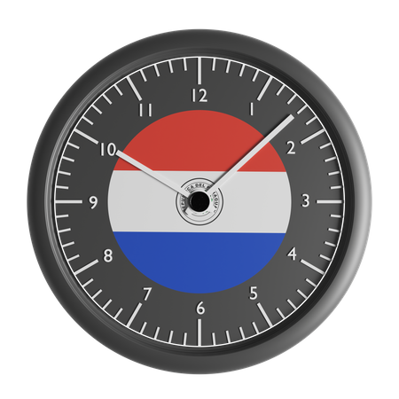 Wall clock with the flag of Paraguay  3D Icon