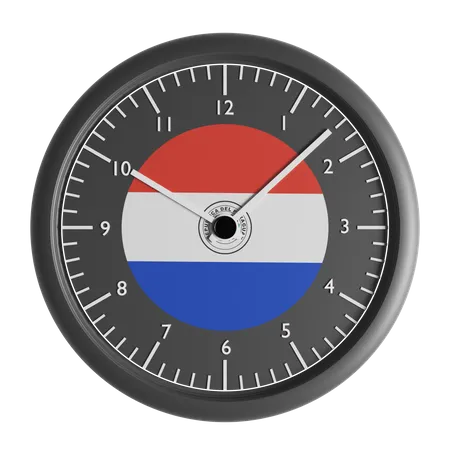 Wall clock with the flag of Paraguay  3D Icon