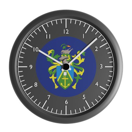 Wall clock with the flag of Pitcairn Islands  3D Icon