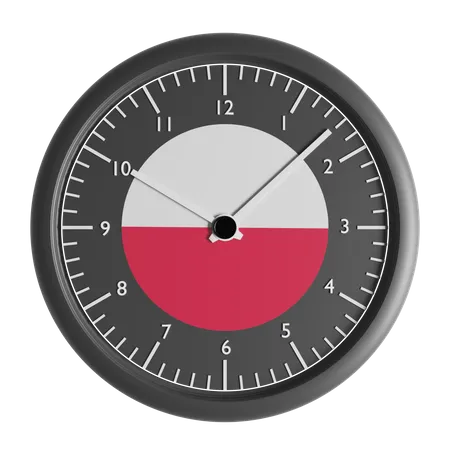 Wall clock with the flag of Poland  3D Icon