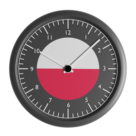 Wall clock with the flag of Poland  3D Icon