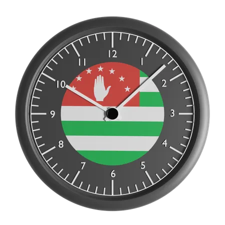 Wall clock with the flag of Republic of Abkhazia  3D Icon