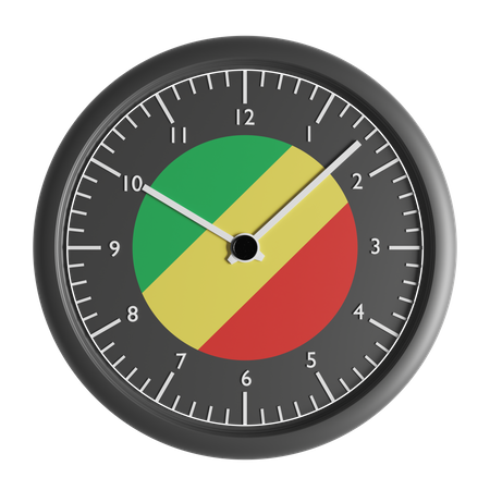 Wall clock with the flag of Republic of Congo  3D Icon
