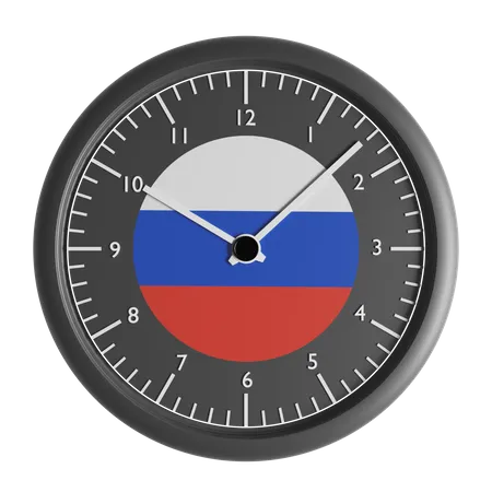 Wall clock with the flag of Russia  3D Icon