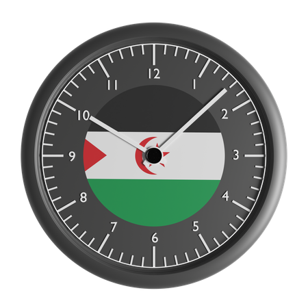 Wall clock with the flag of Sahrawi Arab Democratic Republic  3D Icon