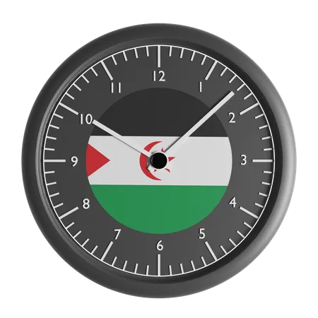 Wall clock with the flag of Sahrawi Arab Democratic Republic  3D Icon