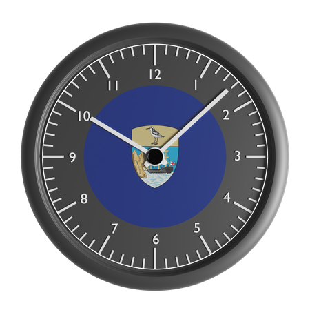 Wall clock with the flag of Saint Helena  3D Icon