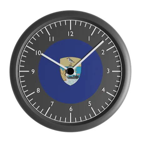 Wall clock with the flag of Saint Helena  3D Icon