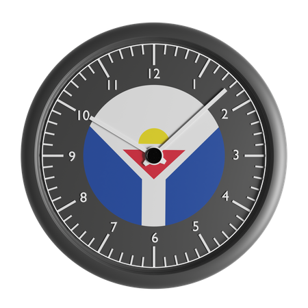 Wall clock with the flag of Saint Martin  3D Icon