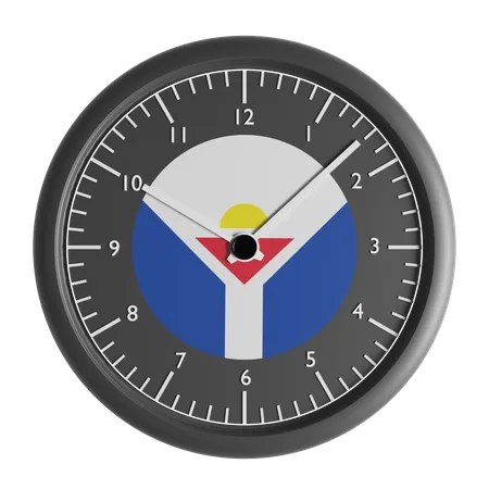 Wall clock with the flag of Saint Martin  3D Icon