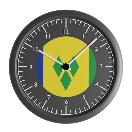 Wall clock with the flag of Saint Vincent and the Grenadines  3D Icon