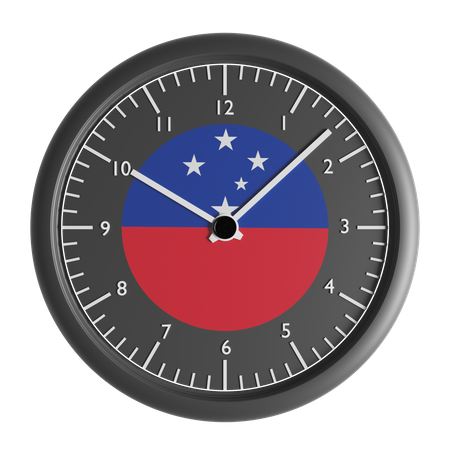 Wall clock with the flag of Samoa  3D Icon