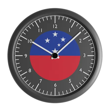 Wall clock with the flag of Samoa  3D Icon
