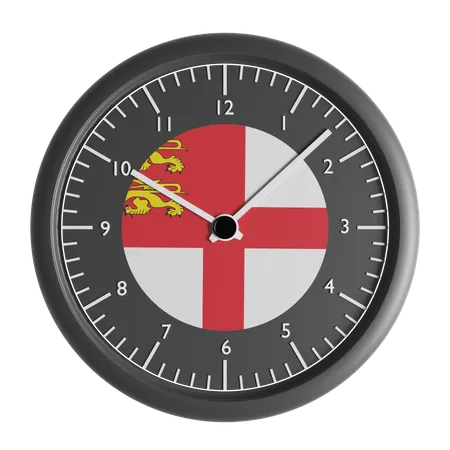 Wall clock with the flag of Sark  3D Icon