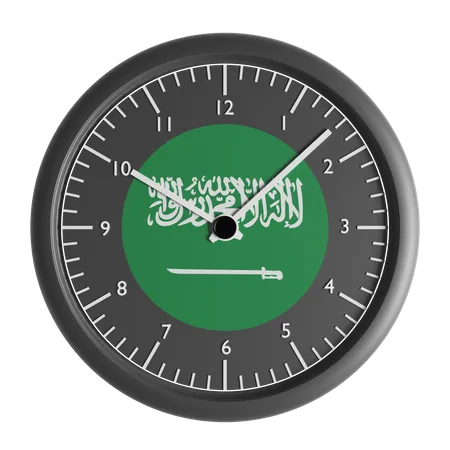 Wall clock with the flag of Saudi Arabia  3D Icon