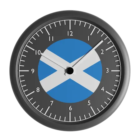 Wall clock with the flag of Scotland  3D Icon