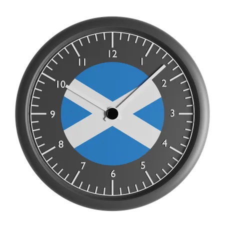Wall clock with the flag of Scotland 3D Icon