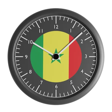 Wall clock with the flag of Senegal  3D Icon