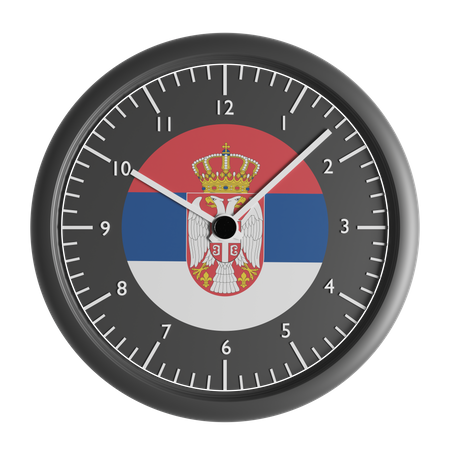 Wall clock with the flag of Serbia  3D Icon