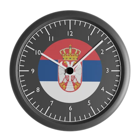Wall clock with the flag of Serbia  3D Icon
