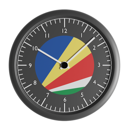 Wall clock with the flag of Seychelles  3D Icon