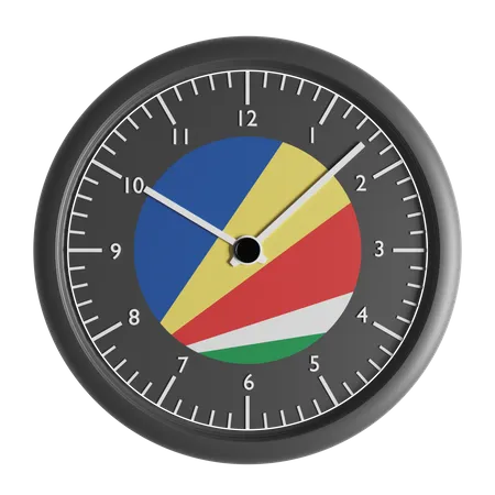 Wall clock with the flag of Seychelles  3D Icon