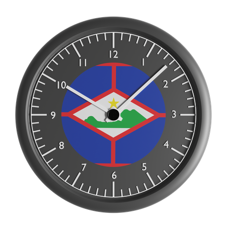 Wall clock with the flag of Sint Eustatius  3D Icon