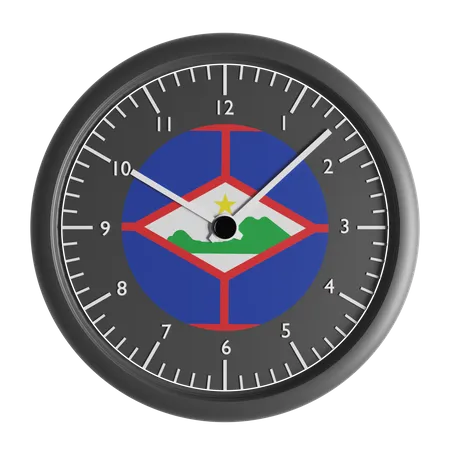 Wall clock with the flag of Sint Eustatius  3D Icon