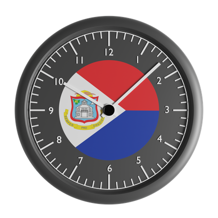 Wall clock with the flag of Sint Maarten  3D Icon