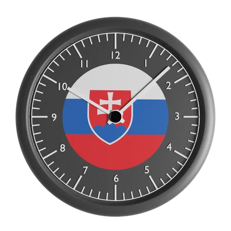 Wall clock with the flag of Slovakia  3D Icon