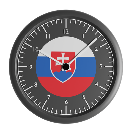 Wall clock with the flag of Slovakia  3D Icon