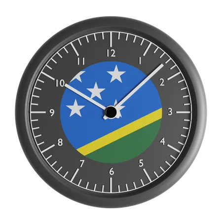 Wall clock with the flag of Solomon Islands  3D Icon