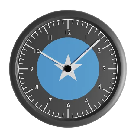 Wall clock with the flag of Somalia  3D Icon