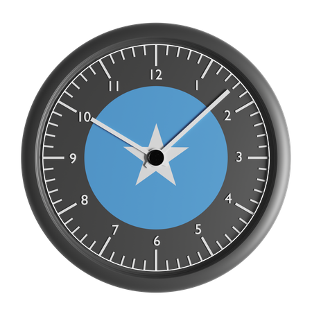 Wall clock with the flag of Somalia  3D Icon