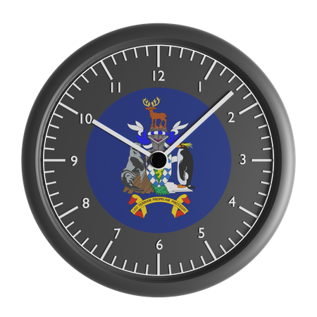 Wall clock with the flag of South Georgia and the South Sandwich Islands 3D Icon