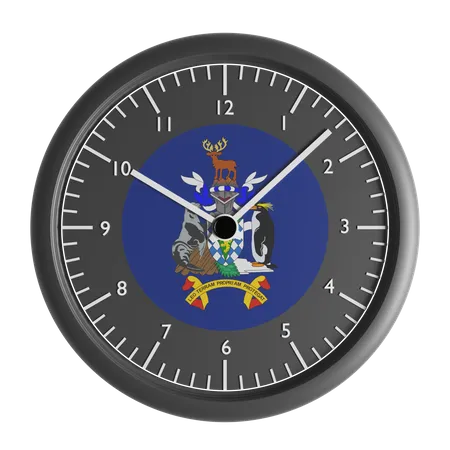 Wall clock with the flag of South Georgia and the South Sandwich Islands 3D Icon