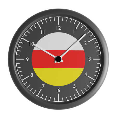 Wall clock with the flag of South Ossetia  3D Icon