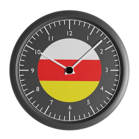 Wall clock with the flag of South Ossetia  3D Icon