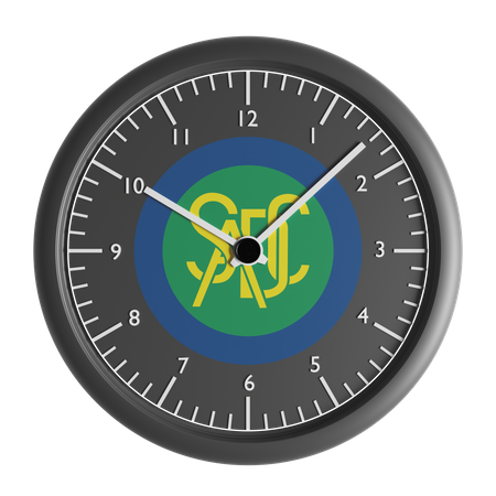 Wall clock with the flag of Southern African Development Community  3D Icon