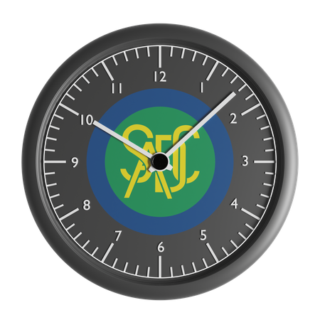 Wall clock with the flag of Southern African Development Community 3D Icon