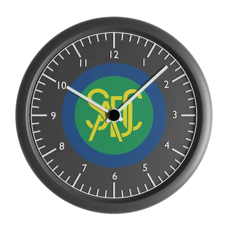 Wall clock with the flag of Southern African Development Community 3D Icon