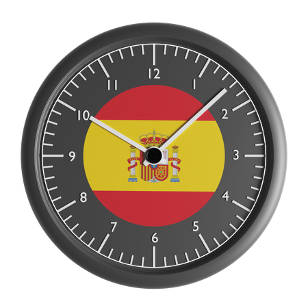 Wall clock with the flag of Spain  3D Icon
