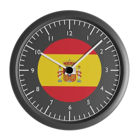 Wall clock with the flag of Spain  3D Icon