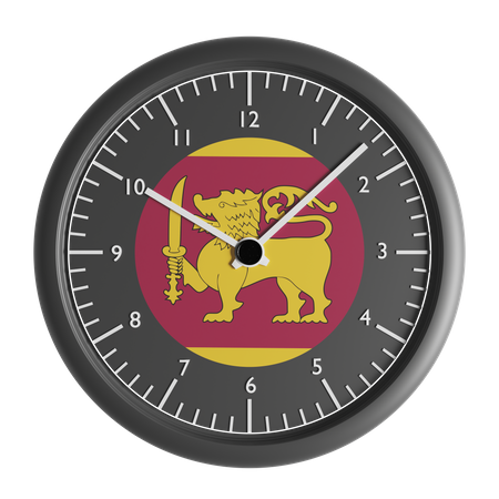 Wall clock with the flag of Sri Lanka  3D Icon