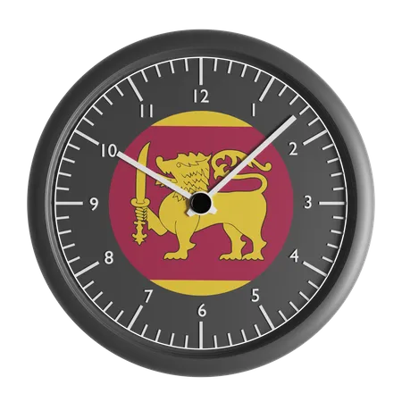 Wall clock with the flag of Sri Lanka  3D Icon