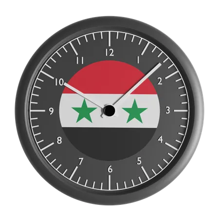 Wall clock with the flag of Syria  3D Icon