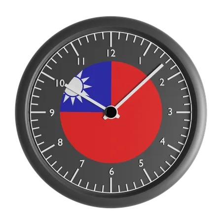 Wall clock with the flag of Taiwan Republic of China  3D Icon